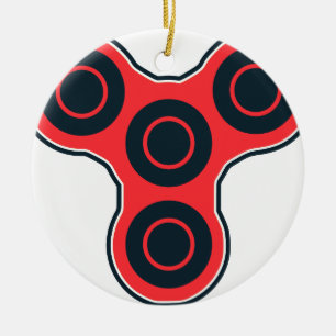 Roter Unruhe-Spinner Keramikornament
