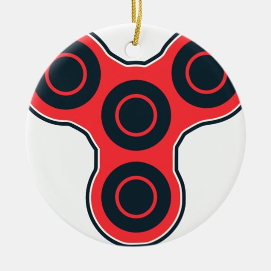 Roter Unruhe-Spinner Keramikornament (Vorne)