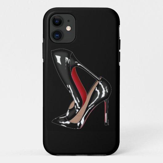 Roter Unterseitenschuh-Heels STAPELTE SCHWARZES Case-Mate iPhone Hülle (Rückseite)