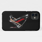 Roter Unterseitenschuh-Heels STAPELTE SCHWARZES Case-Mate iPhone Hülle (Rückseite (Horizontal))