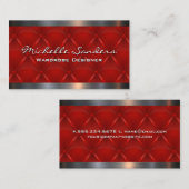 Roter Upholsterter Metallic Trim Visitenkarte (Vorne/Hinten)