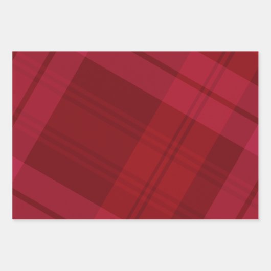 Roter Urlaub karierte klassische fette Weihnachten Geschenkpapier Set (Vorderseite 3)