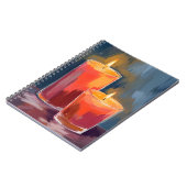 Roter Urlaub Kerzen Wasserfarbe Urlaub Notizblock (Linke Seite)