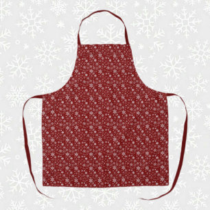 Roter Urlaub Schneeflocken Muster All-Over Print S Schürze