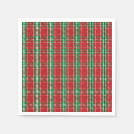 Roter Urlaub Weihnachten Kariert Rustikales Land Serviette