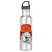 Roter Ushanka Hut Basset Hounds | Edelstahlflasche (Vorderseite)