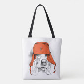Roter Ushanka Hut Basset Hounds | Tasche (Rückseite)