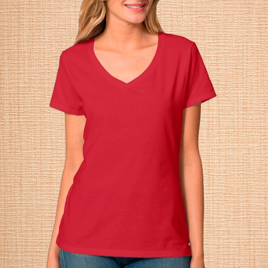 Roter V-Neck-T - Shirt für Frauen / Anpassen