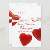 Roter Valentinstag Einladungs-Karte Einladung (Vorne/Hinten)