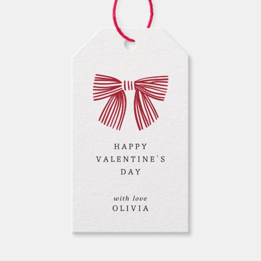 Roter Valentinstag Geschenkanhänger (Vorderseite)