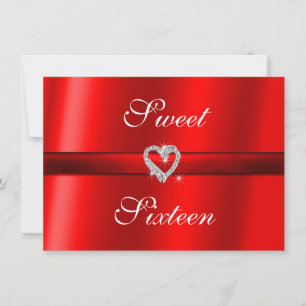 Roter Valentinstag, Hochzeit, Sweet Sixteen Einlad Einladung