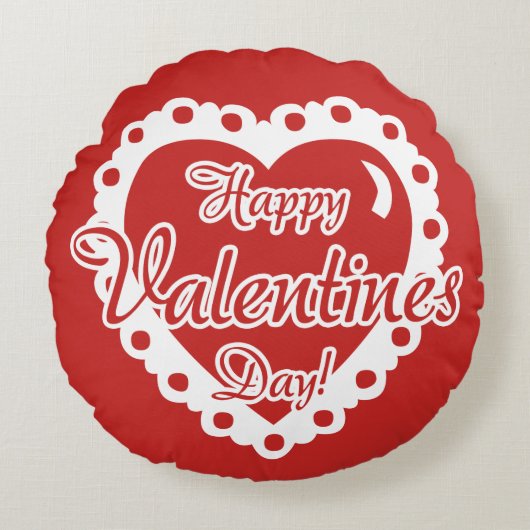 Roter Valentinstag - ICH LIEBE DICH Rundes Kissen (Vorderseite)