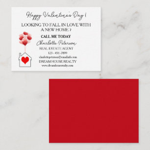 Roter Valentinstag Immobilien-Marketing Mitteilungskarte