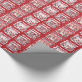 Roter Valentinstag Kaffe Romantische Geschenkpapier (Ecke)