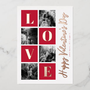 Roter Valentinstag LOVE-Fotogitter Folien Feiertagskarte
