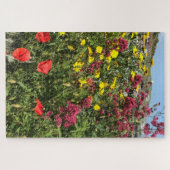 Roter Valerian, Rote Pflaumen und Gelbe Daisien Puzzle (Horizontal)