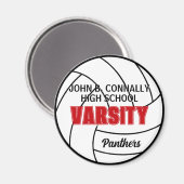Roter Varsity-Volleyball-Schulmannschaft Magnet (Vorderseite/Rückseite)