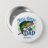 Roter Vater - Fischfang und Fisch Button (Vorne & Hinten)