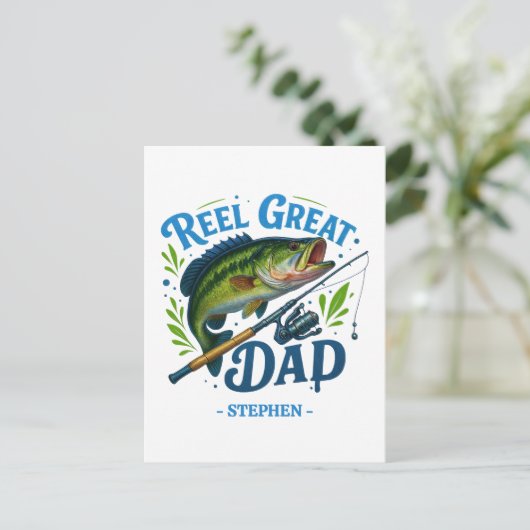 Roter Vater - Fischfang und Fisch Postkarte (Stehend Vorderseite)