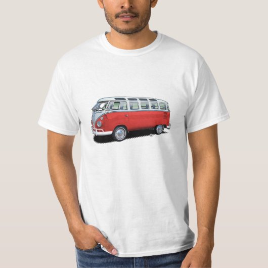 Roter VeeDub Bus-Transporter-T - Shirt (Vorderseite)