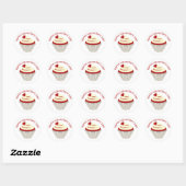 Roter Velvet Cupcake Valentinstag Aufkleber (Blatt)