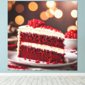 Roter Velvet Leinwanddruck (Insitu (Holzboden))