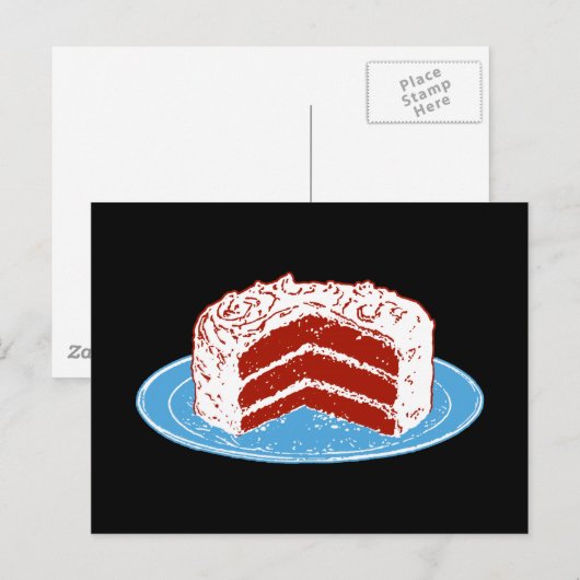 Roter Velvet Postkarte (Vorne/Hinten)