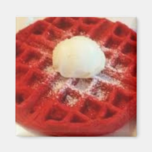 Roter Velvet Waffle Magnet (Vorne)