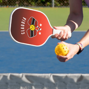 Roter verblichener doppelter Entwurf Anpassbarer T Pickleball Schläger