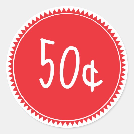 Roter Verkaufspreis-Rundaufkleber Runder Aufkleber (Vorderseite)