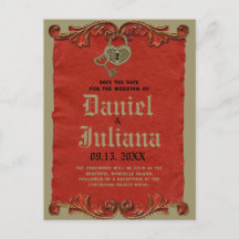 Roter Vintag-Gotischer Skelettschlüssel Save the D