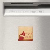 Roter Vintage-Grammophon-Magnet Magnet (In Situ (Geschirrspüler))