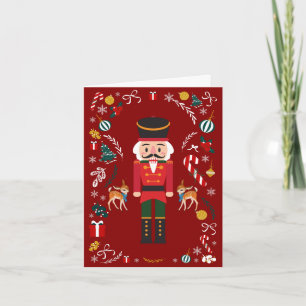 Roter Vintage-Nussknacker Weihnachten  Karte
