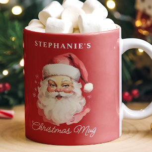 Roter Vintage Retro Weihnachtsmann Weihnachten Kaffeetasse