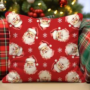 Roter Vintage Retro Weihnachtsmann Weihnachten Kissen