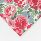 Roter Vintage-Rosen-Blumenmuster Fleecedecke (Ecke)