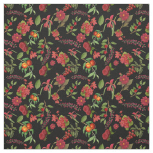 Roter Vintager Blumenmund Stoff