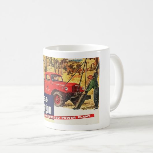 Roter Vintager Dodge-Power-Lastwagen Kaffeetasse (VorderseiteRechts)