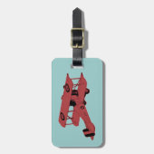 roter Vintager Doppeldecker Gepäckanhänger (Vorderseite vertikal)