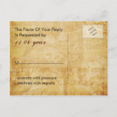 Roter Vintager Eiffelturm Paris Hochzeit Rsvp Einladungspostkarte (Rückseite)