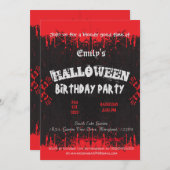 Roter Vintager Halbton zwischen gespenstischem Geb Einladung (Vorne/Hinten)