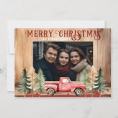 Roter Vintager LKW Rustikales Land Feiertagskarte (Vorderseite)