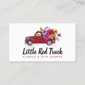 Roter Vintager Lkw und Blume Niedliches Land Visitenkarte (Vorderseite)
