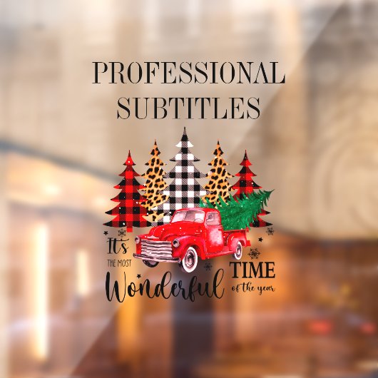 Roter Vintager LKW Weihnachtsbaum Klammern Fensteraufkleber (Blatt 2)