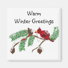 Roter Vogel an einer Zweigstelle