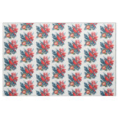 Roter Vogel & Blumenmuster Winterurlaub Kunstleris Stoff (Fat Quarter (45,7 x 55,9 cm))