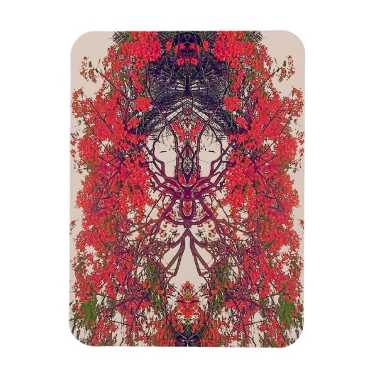 Roter Vogel des Paradieses Magnet (Vertikal)