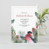 Roter Vogel-Einladung Einladung (Stehend Vorderseite)