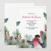 Roter Vogel-Einladung Einladung (Vorne/Hinten)