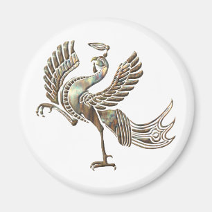 Roter Vogel, erhitzt Magnet